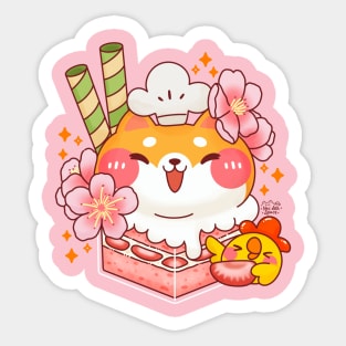 Sakura Strawberry Cake Box Sticker